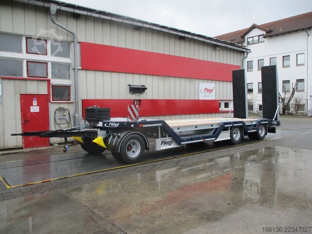 Low loader trailer FLIEGL Tiefladeanhänger DTS 300 mit Radmulden