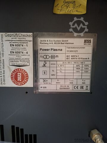 Plasmaschneidmaschine Jäckle & Ess System GmbH Industrial Plasma Cutter