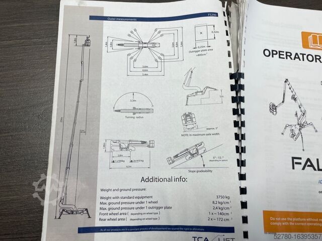 Telescopic boom lift Falcon Spider FS 290