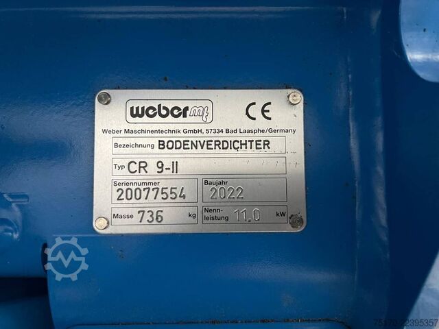 Compactor Weber CR 9 Hatz-Diesel Rüttelplatte 736kg / DEMO