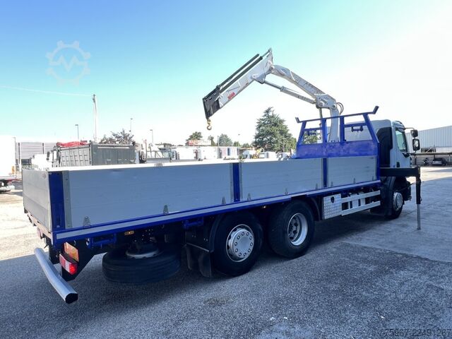 Truck with fixed flatbed and crane Renault Premium 340