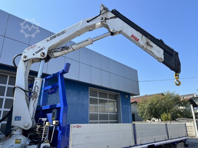 Truck with fixed flatbed and crane Renault Premium 340