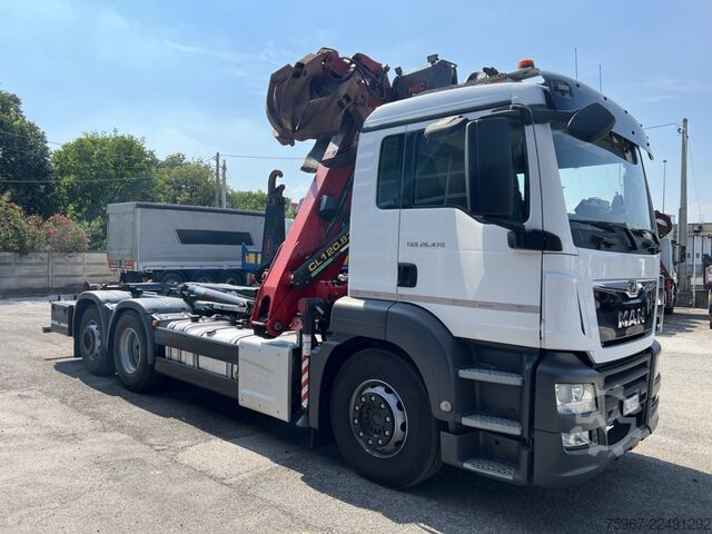 Hooklift truck with crane MAN TGS 26.470
