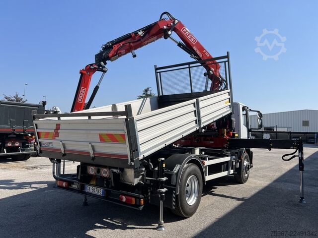 Three-way tipper truck with crane Iveco Eurocargo 180e28