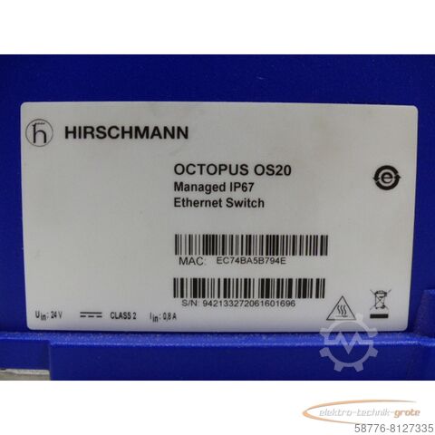 Component Hirschmann OCTOPUS OS20-002000T5T5T5-TBBY999GMSE3S Ethernet Switch