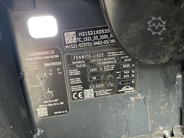 Electric 3-wheel forklift Linde E14-02