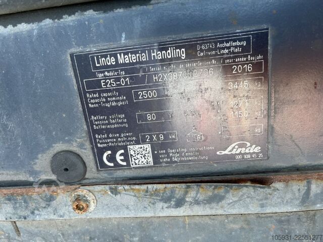 Electric 4-wheel forklift Linde E25-01