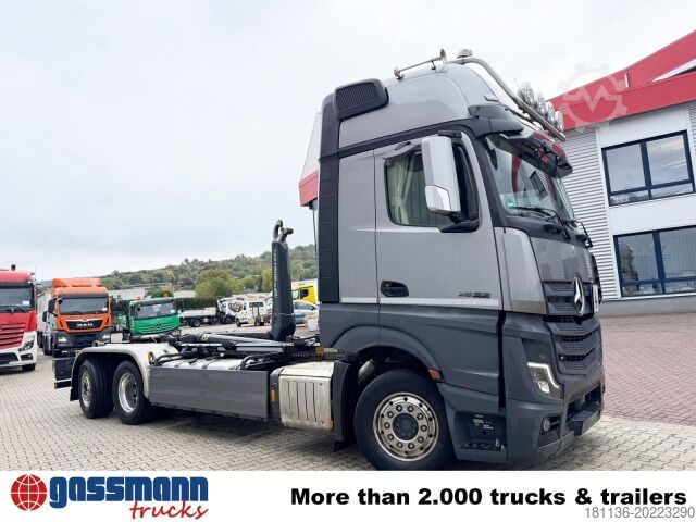Roll-off tipper truck Mercedes-Benz Actros 2552 L 6x2, Lenk/Lift, Retarder, GigaSpace,