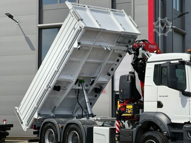 Three-sided tipper truck MAN TGS 26.480 6x4 Krankipper Fassi/SOFORT VERFÜGBAR