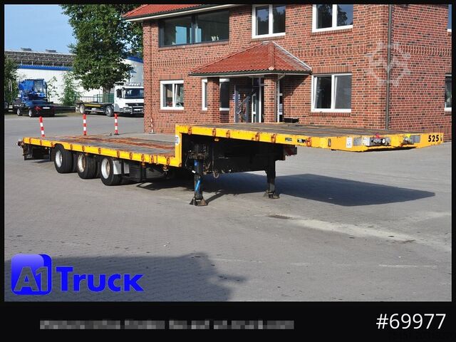 Low loader semitrailer GOLDHOFER STN-3L-37, Tele Tieflader, Lenkachse,