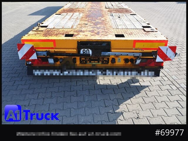 Low loader semitrailer GOLDHOFER STN-3L-37, Tele Tieflader, Lenkachse,