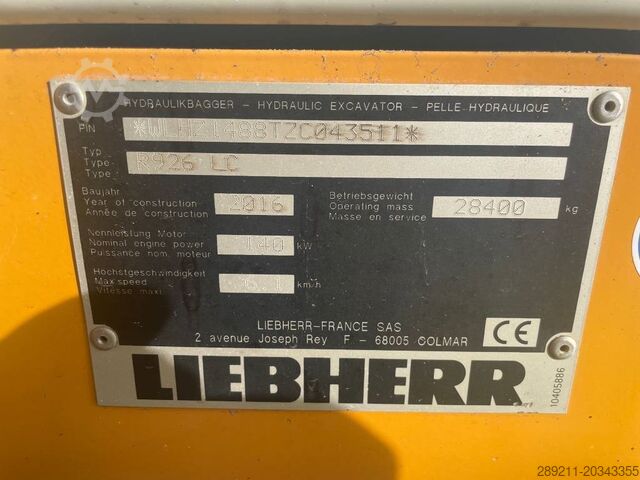 Crawler excavator Liebherr R 926 LC