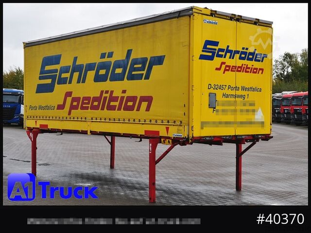 Wechselbrücke mit Pritsche & Plane KRONE 7.45, Bordwand + Schiebeplane,