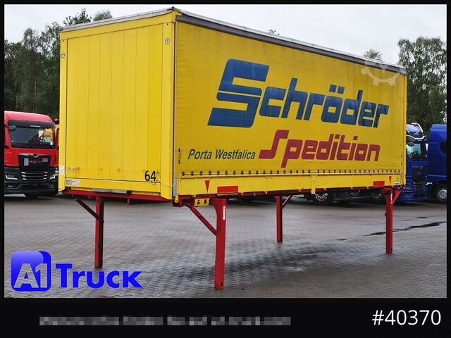 Wechselbrücke mit Pritsche & Plane KRONE 7.45, Bordwand + Schiebeplane,