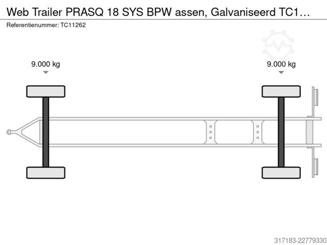 Curtain sided Web Trailer PRASQ 18 SYS BPW assen, Galvaniseerd