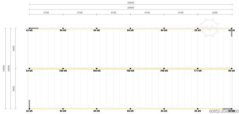 Lagerbühne 10x25m Lagerbühne , Belastung : 500kg/qm Unterkante: 3,0m , ca. 250qm Systembühne