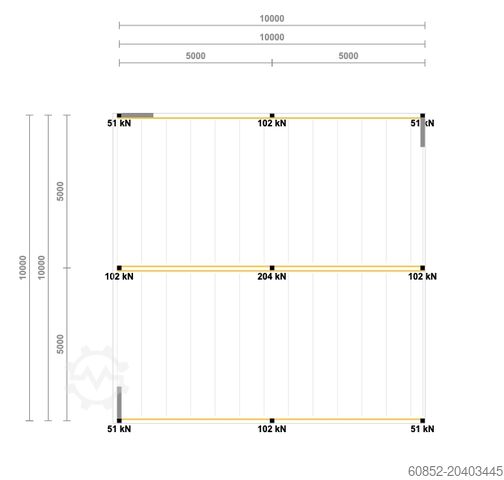 Lagerbühne 10x10m Lagerbühne , Belastung : 500kg/qm Unterkante: 3m ,ca. 100qm , Systembühne