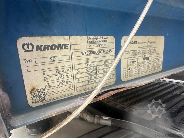 Open semitrailer with tarp KRONE SD Mega / TüV 11-26