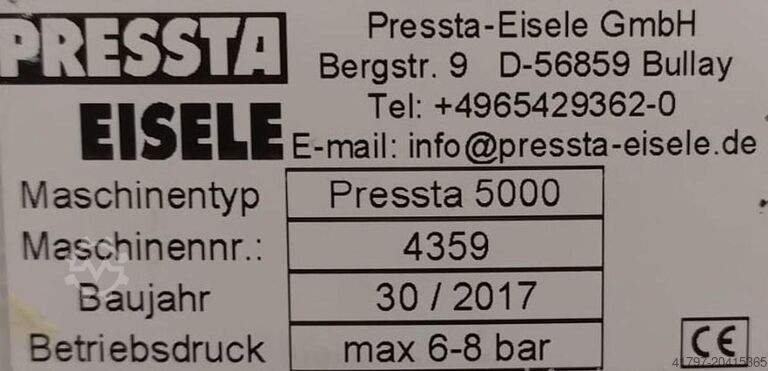 Eckverbindungspresse Pressta Eisele Pressta 5000 Pressta Eisele Pressta 5000