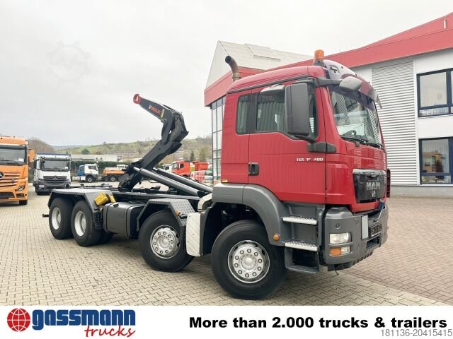 Abrollkipper MAN TGS 35.400 8x4 BL, Schub-Knick bis 6,5m Container