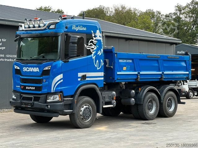 Dreiseitenkipper LKW SCANIA R500 XT 6x6 mit Meiler Dreiseiten Kipper
