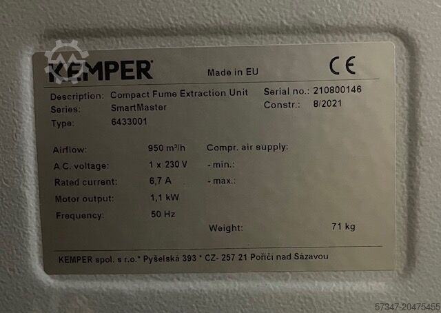 Welding fume extraction KEMPER Smart Master