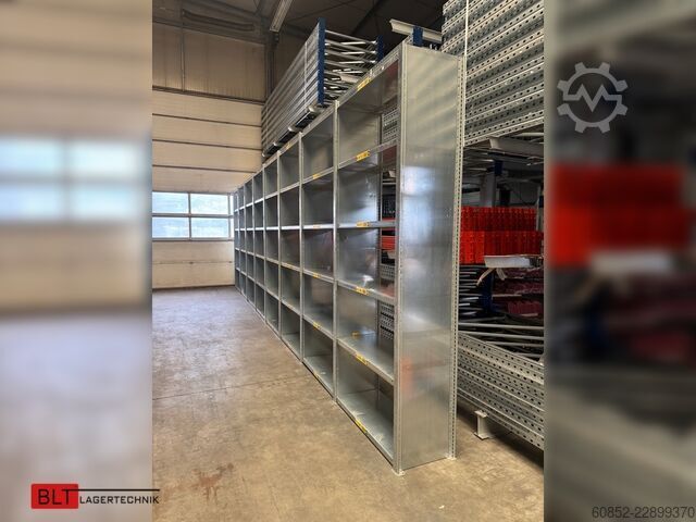 Modular shelf ca. 8,06 lfm. Fachbodenregale META Clip, H: 250 cm , T: 40 cm , 100 kg pro Ebene