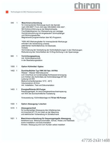 CNC-Bearbeitungszentrum mit Roboter CHIRON FZ 15 WM HS