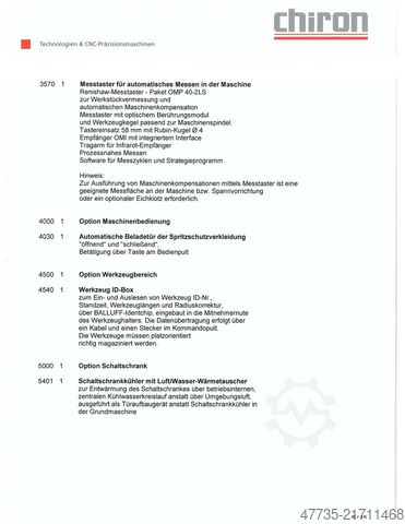 CNC-Bearbeitungszentrum mit Roboter CHIRON FZ 15 WM HS