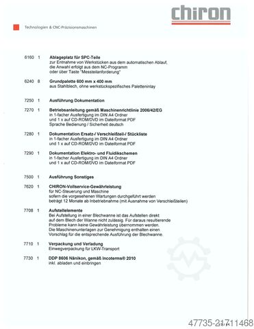 CNC-Bearbeitungszentrum mit Roboter CHIRON FZ 15 WM HS