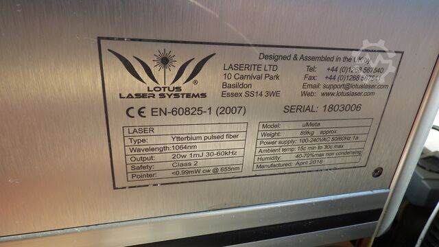 Faserlaser LOTUS LASER SYSTEMS YTTERBIUM PULSED FIBER UMETA