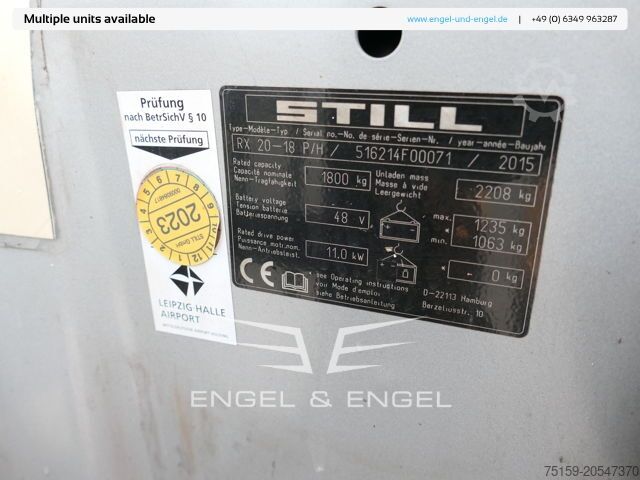 Front loader forklift still RX 20-18P/H 4-RAD 4-VENTILE DUPLEX Lange Gabeln