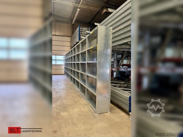 Modular shelf ca. 30,06 lfm. Fachbodenregale META Clip H: 250 cm , T: 40 cm , 100 kg pro Ebene