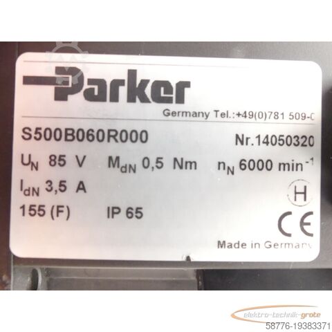 Parker motor Parker S500B060R000 3-Synchron - Servomotor SN: 14050320