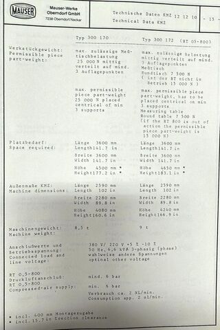 Coordinate measuring machine MAUSER KMZ - S121210