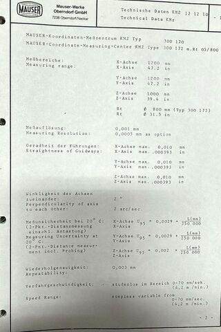 Coordinate measuring machine MAUSER KMZ - S121210