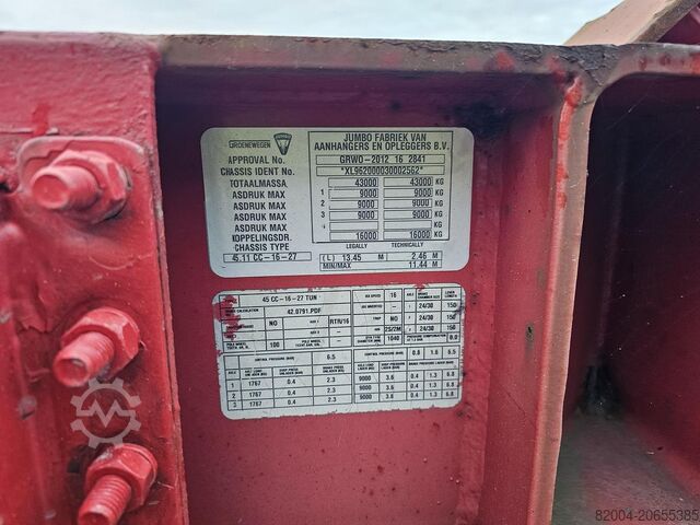 Transport von Containern GROENEWEGEN 45 CC-16-27 TUN | 45 ft 40 ft 2 x 20 fFT | dutc...