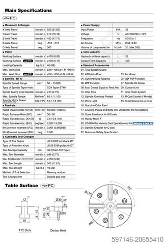 Vertical machining center Matsuura MAM72-25V