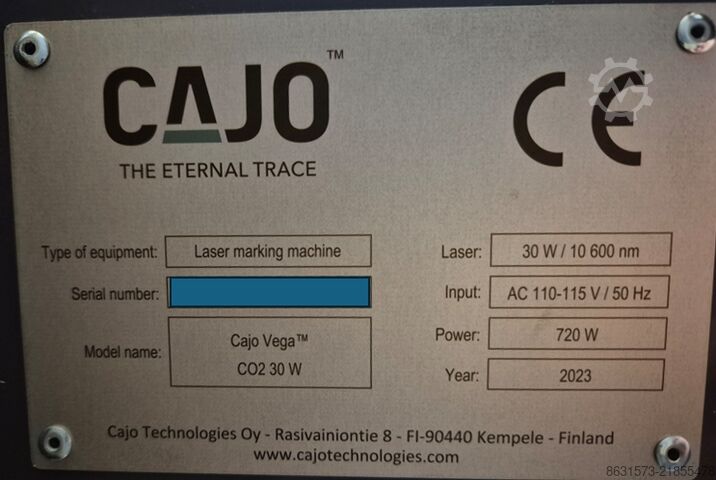 Lasergravurmaschine Cajo Vega CO2 30 W