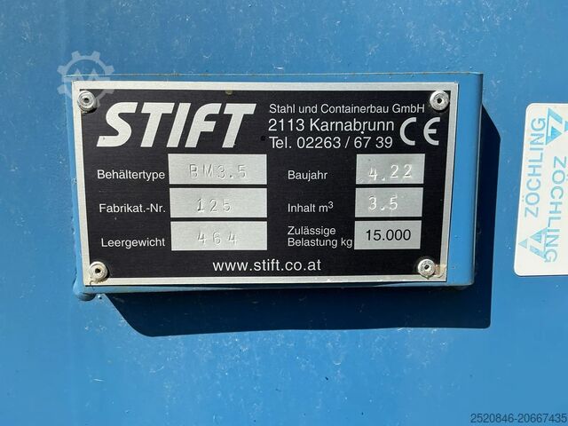 Small container for wheel loader OQ 80 Kleincontainer Container