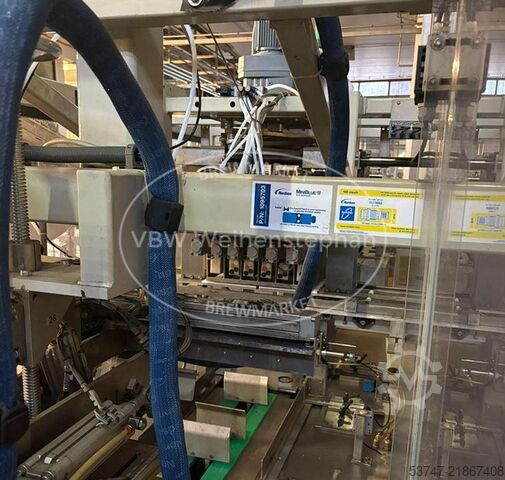 Tray packaging and shrink wrapping machine Meypack Verpackungssystemtechnik 