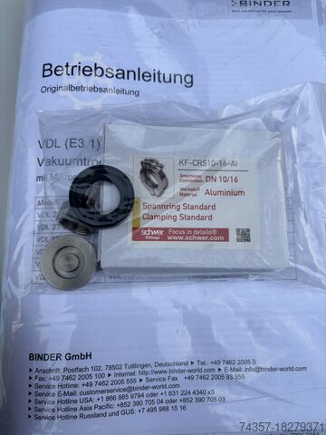 Binder VDL 115 Vacuum Dryer Binder VDL 115