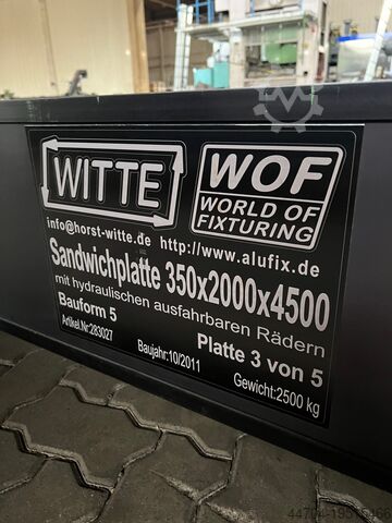 Moving clamping plate Witte Sandwichplatte 350 x 2000 x 4500