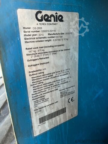 GENIE GS 2668 RT Hubarbeitsbühne / Arbeitsbühne, 10 m Arbeitshöhe, 4x4 Kubota DIESEL, Baujahr 2010 GENIE GS 2668 RT Hoogwerker / Arbeitsbuhne 10mtr werkhoogte 4x4 kubota DIESEL 2010