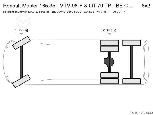 BE-SZM Renault Master 165.35 - VTV-98-F & OT-79-TP - BE COMBI ...