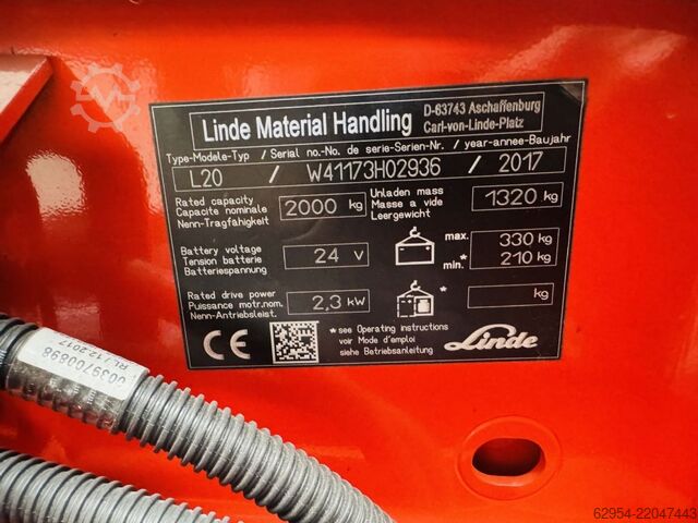 High Lift stacker Linde L 20 i Triplex Batterie NEU