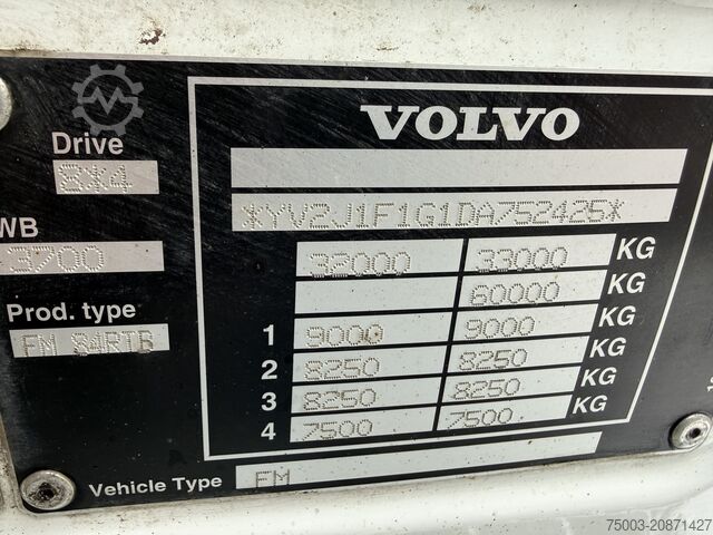 Kipper LKW Volvo FM410 8X4 Kipper mit Kran HIAB 244-5