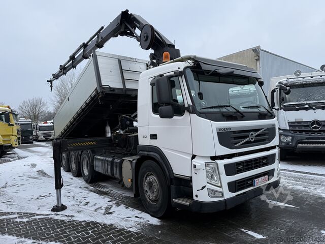 Autokran Volvo FM410 8X4 Kipper mit Kran HIAB 244-5