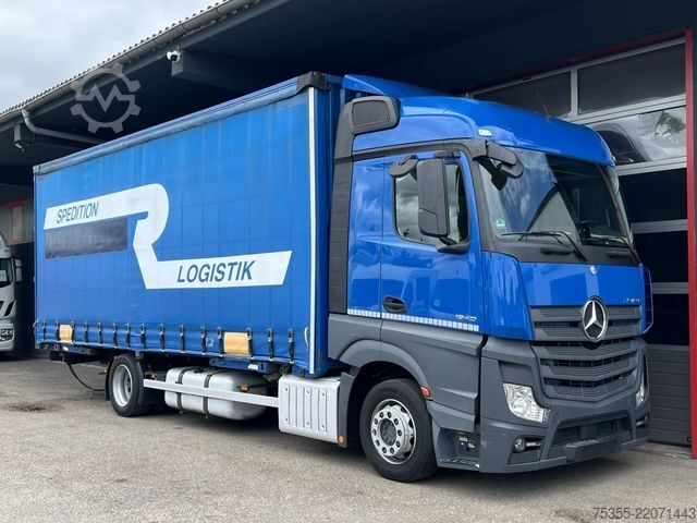 Flatbed truck with tarp MERCEDES-BENZ Actros 1840 Klima Retarder Jumbo Mega 7,7m AHK