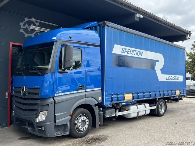 Flatbed truck with tarp MERCEDES-BENZ Actros 1840 Klima Retarder Jumbo Mega 7,7m AHK